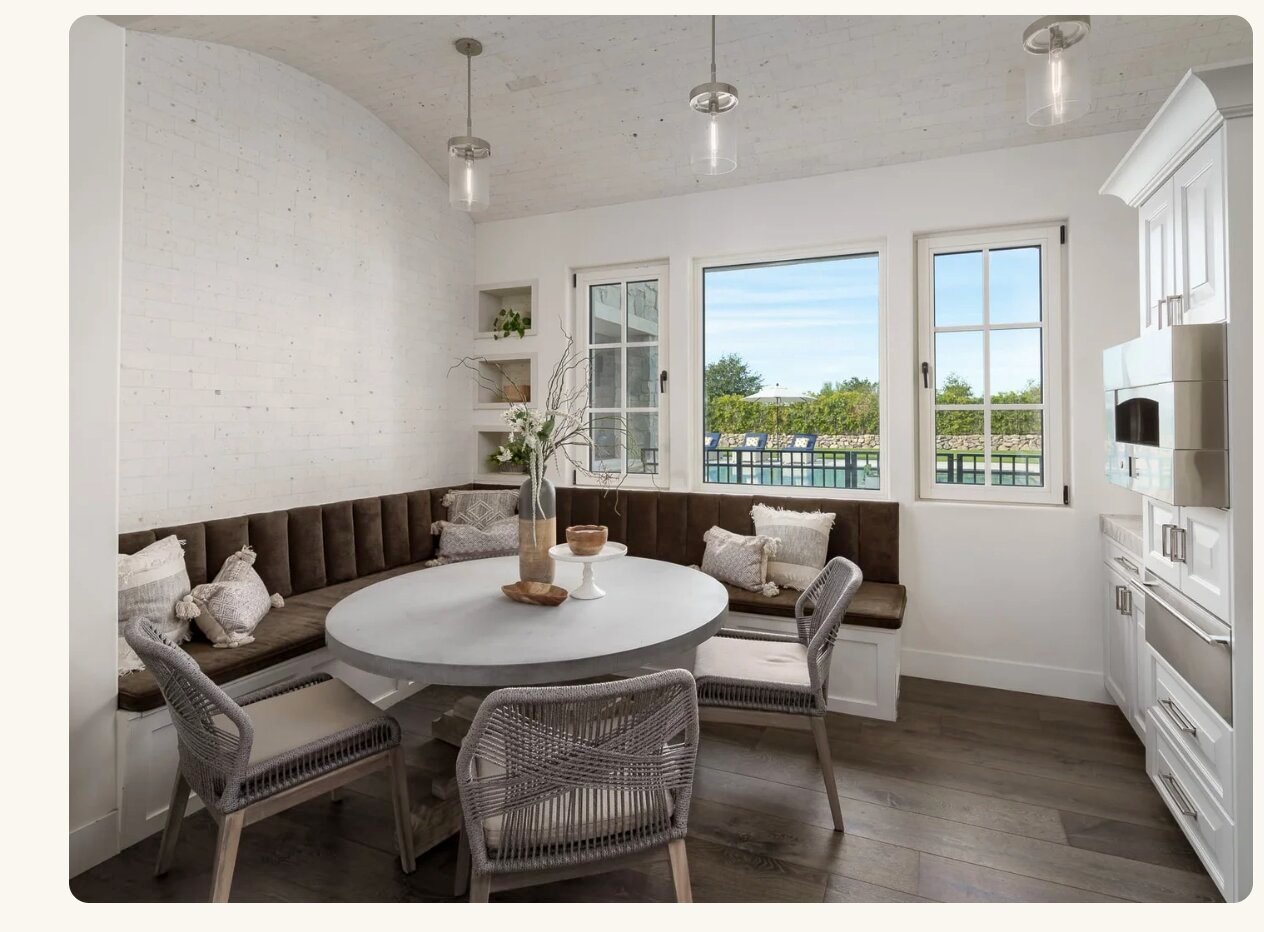Breakfast nook with banquette seating